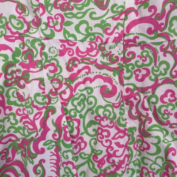 Lilly Pulitzer Pink and Green Swirl strapless Dress size 14 - Picture 7 of 7